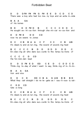 Forbidden Beat Piano letter notes by Bad Religion - Arr.Joannes Nohan