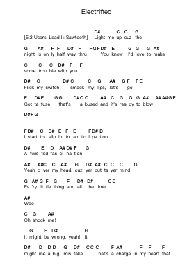 Electrified Notas de piano em letras de Mr. Big - Arr.Flowerthan