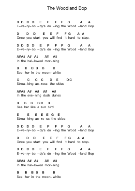 The Woodland Bop Piano letter notes by T. Rex - Arr.Thornle