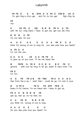 Labyrinth Piano letter notes by Alesana - Arr.Cropenn Brighted