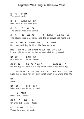 Together Well Ring In The New Year Piano letter notes by Motion City Soundtrack - Arr.Souyet Jamesnolds