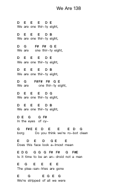 We Are 138 Piano letter notes by Misfits - Arr.Youngvian