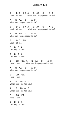 Look At Me Catatan huruf piano oleh John Lennon - Arr.Leostone Swinclaude