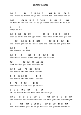 Immer Noch 鋼琴字母譜由 Farin Urlaub - 編曲 Jecie Youngjean