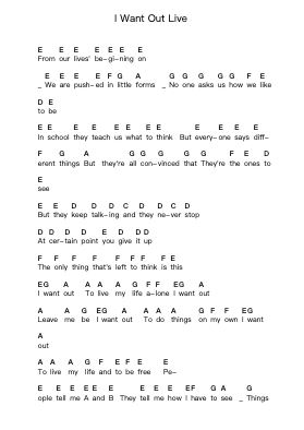 I Want Out Live Piano letter notes by UNISONIC - Arr.Tessice Irvan