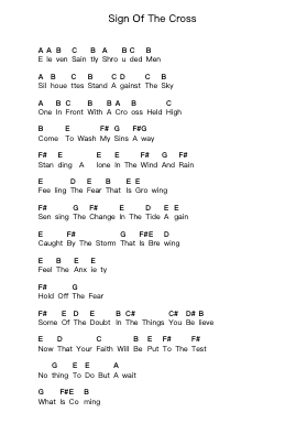 Sign Of The Cross पियानो पत्र नोट्स द्वारा Iron Maiden - Arr.Egger Daveky