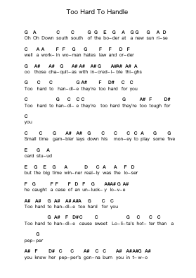 Too Hard To Handle 鋼琴字母譜由 Blackfoot - 編曲 Ciscer Georyale