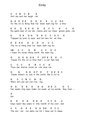 Emily Piano letter notes by From First to Last - Arr.Jouboyd Calgel