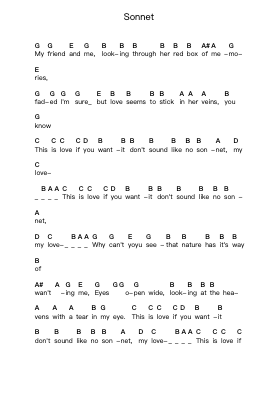 Sonnet Notas de piano en letras por The Verve - Arr.Grelitt Bachdrow