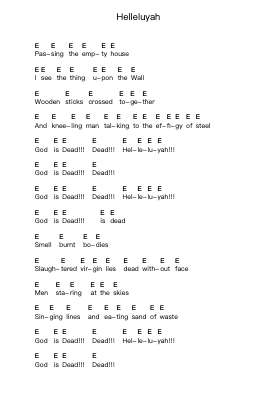 Helleluyah Piano letter notes by Vader - Arr.Tice Charsweet