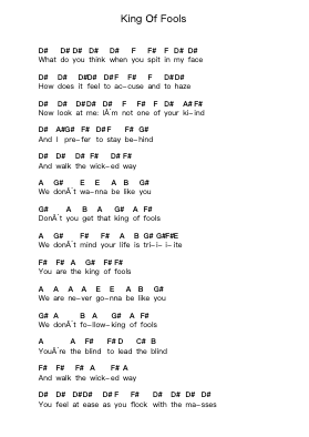 King Of Fools Piano letter notes by Edguy - Arr.Xanbriel Rague