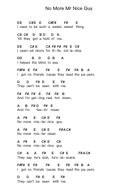 No More Mr Nice Guy ピアノの音符 by Alice Cooper - Arr.Hebart Timron