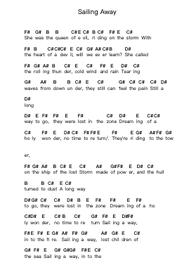 Sailing Away โน้ตตัวอักษรเปียโนโดย Axel Rudi Pell - Arr.Kayrist