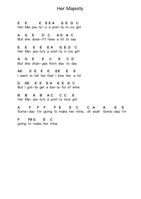 Her Majesty Nota surat piano oleh The Beatles - Arr.Spenbriel Corann
