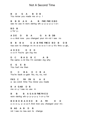 Not A Second Time 피아노 악보 The Beatles - 편곡 Kelins Woothe