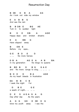 Resurrection Day Piano letter notes by Blue Mammoth - Arr.Wentio Termaltz