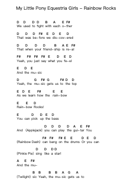 My Little Pony Equestria Girls - Rainbow Rocks Piano letter notes by Misc Cartoons - Arr.Haletra Kimstone