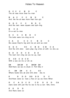 Holes To Heaven 钢琴字母谱由 Jack Johnson - 编曲 Gailgale