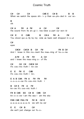 Cosmic Truth Piano letter notes by Hexvessel - Arr.Steyule Lanceac
