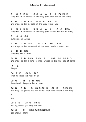 Maybe Im Amazed Klavierbuchstaben-Noten von Paul McCartney - Arr.Oisenrob Clyger