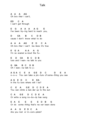 Talk ピアノの音符 by Coldplay - Arr.Copxia