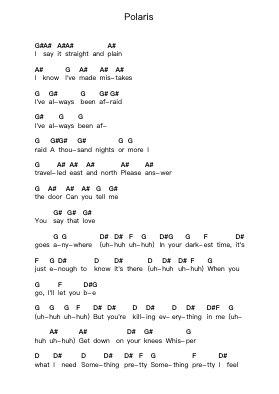 Polaris ピアノの音符 by Jimmy Eat World - Arr.Fastjean