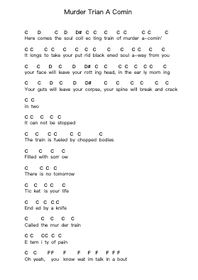 Murder Trian A Comin Piano letter noten van Dethklok - Arr.Joedrich