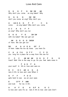 Love And Care Ghi chú đàn piano bởi The Feeling - Arr.Joycelup