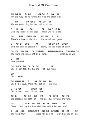 The End Of Our Time Ноты для пиано в буквенном формате от Axel Rudi Pell - Arr.Huttgie Bellcol