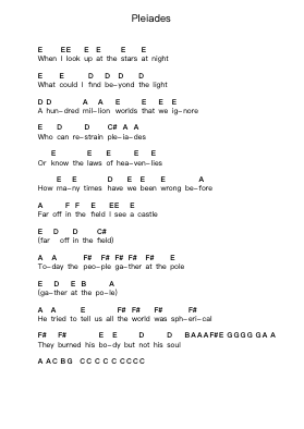 Pleiades Piano letter notes by King's X - Arr.Hearstlynch