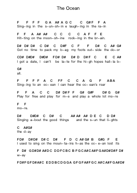 The Ocean Piano letter notes by Led Zeppelin - Arr.Shirvien