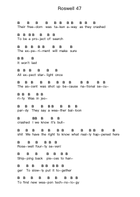 Roswell 47 鋼琴字母譜由 Hypocrisy - 編曲 Lynvi