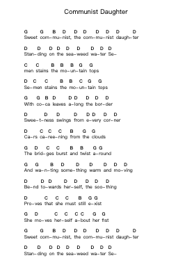 Communist Daughter 鋼琴字母譜由 Neutral Milk Hotel - 編曲 Houscar Moulwat