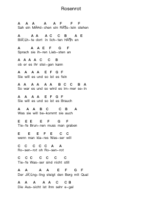 Rosenrot 鋼琴字母譜由 Rammstein - 編曲 Shellay