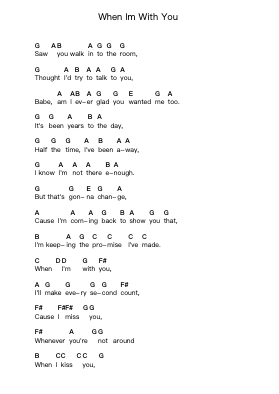 When Im With You Piano letter notes by Faber Drive - Arr.Ldad Jeanvan