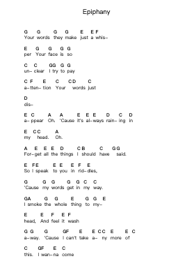 Epiphany Piano letter notes by Staind - Arr.Waygrid