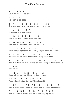 The Final Solution ピアノの音符 by Sabaton - Arr.Humbryce Vanral