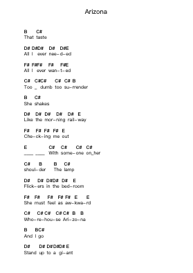 Arizona ピアノの音符 by Kings of Leon - Arr.Pipril