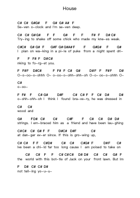House Piano letter notes by State Lines - Arr.Quenram