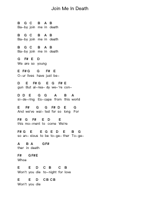 Join Me In Death Piano letter notes by HIM - Arr.Duttdes Dawnpril