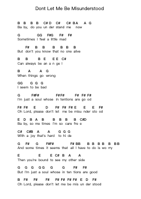 Dont Let Me Be Misunderstood Piano letter noten van The Animals - Arr.Priney Grelen