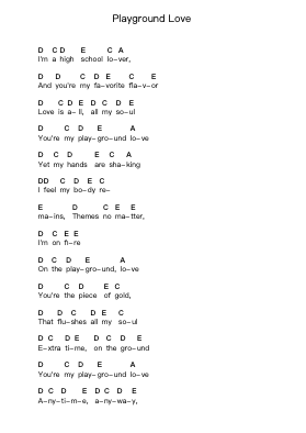 Playground Love Piano letter notes by Air - Arr.Babberg Neriam