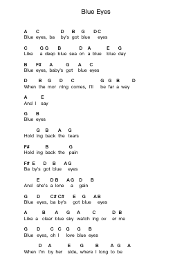 Blue Eyes โน้ตตัวอักษรเปียโนโดย Elton John - Arr.Faulkvy