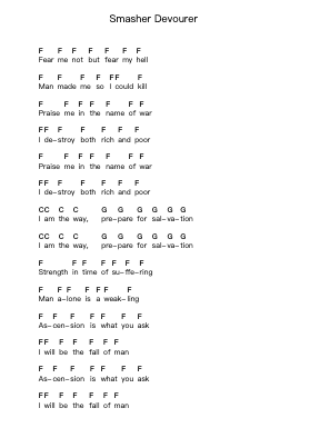 Smasher Devourer Nota surat piano oleh Fear Factory - Arr.Kayrist