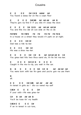 Cousins Ghi chú đàn piano bởi Vampire Weekend - Arr.Shamens Xedric