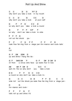 Roll Up And Shine Piano letter noten van Stereophonics - Arr.Warlith Gaildes