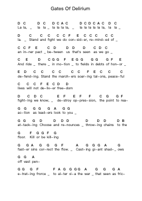 Gates Of Delirium Ноты для пиано в буквенном формате от Yes - Arr.Shelmore Yetgrant