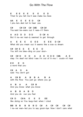 Go With The Flow Notas de piano em letras de Teenage Bottlerocket - Arr.Flowerthan