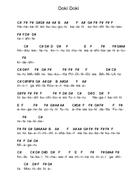 Doki Doki Klavierbuchstaben-Noten von JUDY AND MARY - Arr.Puldair