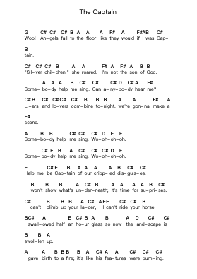 The Captain Nuty fortepianowe w literach przez Biffy Clyro - Arr.Blandel